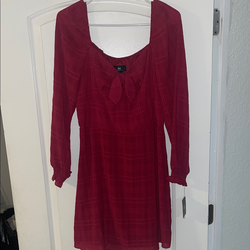 I.N. San Francisco Red Long Sleeve Dress